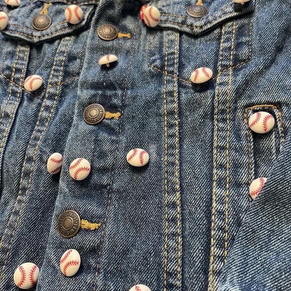 Levis Jacket Youth 5R Denim Baseball Button Custom NWT Boys Girls Kids Jean - Picture 5 of 8